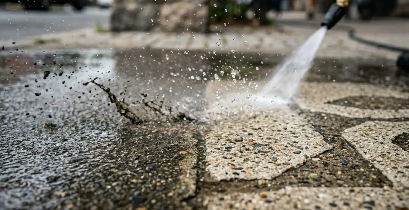 Démonstration de la technique de Clean Tag sur un trottoir urbain
